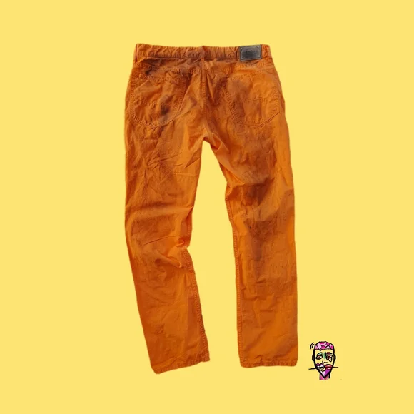 Orange Art Exhibit Men's Relaxed Jeans